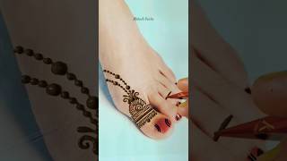 Beautiful and simple feet tattoo mehndi design🥰 👌| Leg mehndi design #shorts