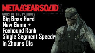 MGS4 | NG+ | Big Boss Hard | Foxhound Rank | No Saves in 2h 01s