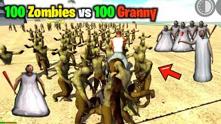 100 Zombies vs 100 Bhootiya Granny in Indian Bikes Driving 3d | Horror Haunted story