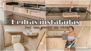 DEI UMA GERAL NA OBRA| PEDRAS INSTALADAS *ficou a coisa mais linda*