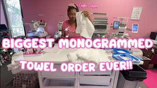 Monogramming Towels on All 4 Embroidery Machines! | My Biggest Towel Order Yet! | Ricoma 20 Needles