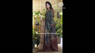 Pure Munga Crepe Silk Kanchi bordered Stripes style printed saree