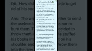 "On Destroying Books📚" easy questions answers part 3