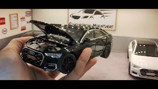 R$ 219,00 Miniatura Audi A6L Escala 1/24 com Som e LED - Rodas Esterçam - Descrição: Traga toda a e