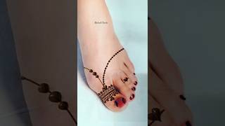 Beautiful feet mehndi design for beginners🥰 | Leg mehndi design #shorts