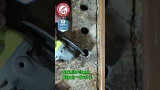 Granite crack repair behind the sink - Part 2 #kitchen #interiordesigner #kitchendesign #granite