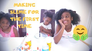 MAKING SLIME FOR THE FIRST TIME AND WHAT WE DID AFTER // PART 1