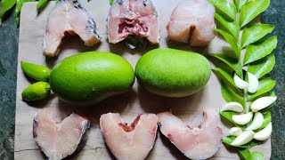 my grandmother favourite fish curry recipe| village style Macho Aamba khata|row 🥭mustard 🐟 curry