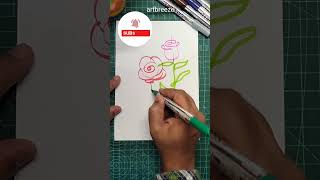 easy flower drawing #shortfeed #shortfeedviral #shorts #penart #lineartwork #sketch @artbreeze