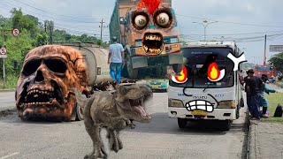 WOW !! Awas Ada Truk Zombie Truk Oleng Zombie, Truk Tronton Zombie VS Thoma