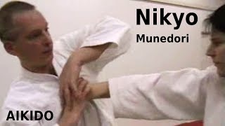 Aikido - NIKYO on mune dori, collar grip, by Stefan Stenudd in 2007