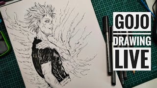 Gojo drawing easy step by step #gojo #anime #drawing #sketch #drawing #livedrawing #manga #art