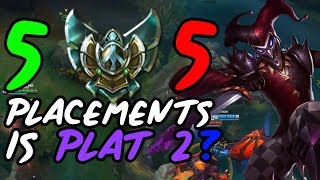 I got Plat 2 on my Placements One Tricking Shaco - Season 8