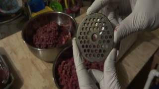 Grinding venison with a Kitchener Electric Meat Grinder #12