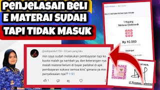 Penjelasan Masalah Beli E Materai Sudah Bayar Tapi E Materai Tidak Masuk | Tidak Bisa Beli E Materai