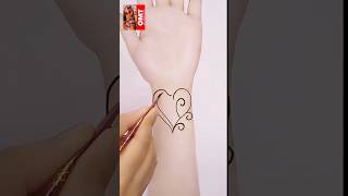 Latest Heart shape mehndi design.