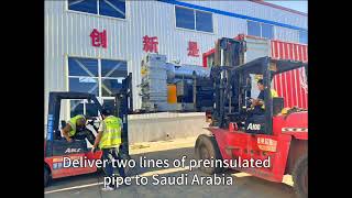 Preinsulated pipe production line Delivery to Saudi Arabia