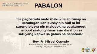 EIGHTH DAY OF THE NOVENA MASS IN HONOR OF THE DIVINO ROSTRO (September 11, 2024 •5:00 a.m. • Bikol)