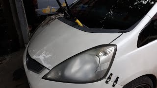 Lampu Honda Jazz GE8 Di Amplas Sama Temenku Alhasil Biar Bening