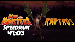 War of the Monsters (Ps2) RAPTROS - Any% Glitches - Speedrun 41:03 HARD MODE