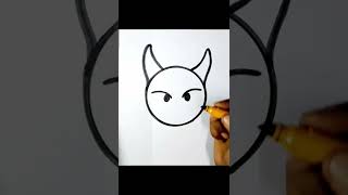 How to draw devil emoji #shorts #youtubeshorts #viral #easy