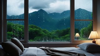 Soothing Rain Noise Near Window With Green Forest View For A Good Sleep