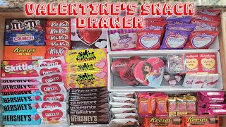 Valentine's themed snack drawer ❤️ (ASMR/Satisfying)