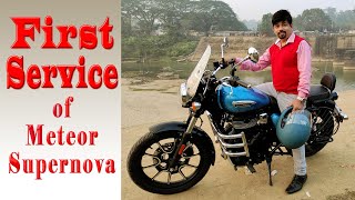 First Service of Royal Enfield Meteor 350 Supernova Blue