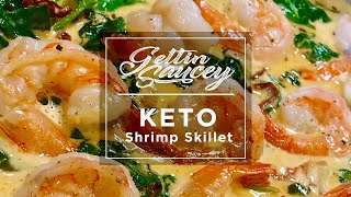 Creamy Keto Shrimp & Spinach Skillet | Keto Recipes | Paleo Whole 30 | Keto Diet Ideas