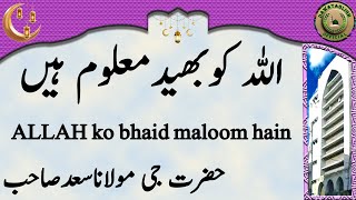 ALLAH ko bhaid maloom hain اللہ کوبھیدمعلوم ہیں hazrat ji maulana saad sahab