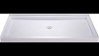 Review DreamLine SlimLine Center Drain Single Threshold Shower Base in White 2021