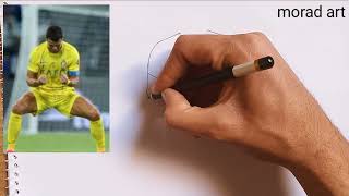 How to draw Cristiano Ronaldo step by step(al nassr)