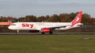 Sky Airlines Airbus A321-231 TC-SKI "Antalya" takeoff at Airport Bremen 28.10.2012