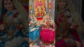 सुंदर बसलेली गौराई || gauri ganpati डेकोरेशन #shorts