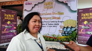 Pimpinan Bank Jateng Cabang Sragen Sutanti -Undian Hadiah Tabungan Bima 2022 ( Selasa 13 Juni 2023)