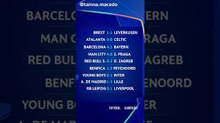 CONFIRA OS RESULTADOS DE QUARTA-FEIRA (23/10) DA UEFA CHAMPIONS LEAGUE!