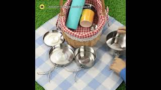 Nicety 4PCS round camping pot set with handle