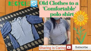 DIY: recycle //old pants and shirt to a comfortable polo shirt.##sharingiscaring