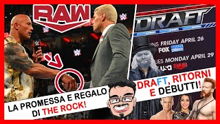 THE ROCK VUOLE SFIDARE CODY RHODES! ANNUNCIATA LA WWE DRAFT A RAW CON RITORNI E DEBUTTI.