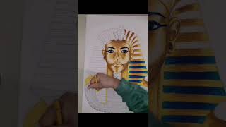 maschera di Tutankhamon parte 2, colore a matita