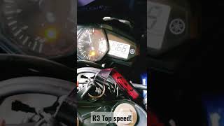 My yamaha R3 Top speed after Stage 1 remap!