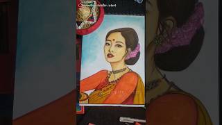 Blackpink Member Jannie Kim Drawing in Assamese Attire #ytshorts #drawing #shorts #jennie #blackpink