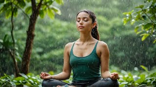 rainy day 🌧️ Girl Meditates in Middle of Road During Rainstorm - spiritual awakening stages