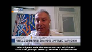 “Violenza di genere: in aumentano tra i giovani?”| Andrea Giostra intervistato da Medianews Tele One