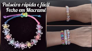 Pulseira com fecho ajustável em Macramê, rápida e fácil @canaldajann6834 @Sandraveracruz