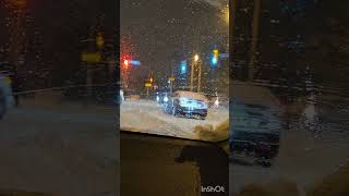 Toronto hit with spring snowstorm, lots of car slip, and stuck in snow 😰