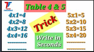 Table 4 trick||table 5 trick||table 4 and 5 trick