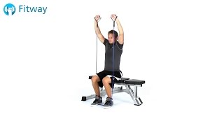 How To Do: Resistance Band Shrug - Overhead Seated | Shoulder Workout Exercise