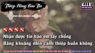 [KARAOKE] Thiệp Hồng Báo Tin || Tone nam