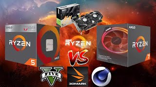 AMD Ryzen 7 2700X vs Ryzen 5 2400G  + GTX 1050TI Benchmark